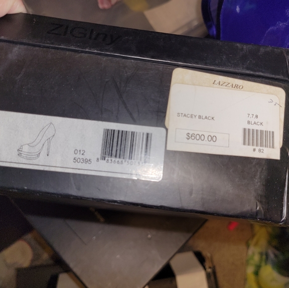 Black label Croc crystal high heel open toe pumps - Picture 6 of 6